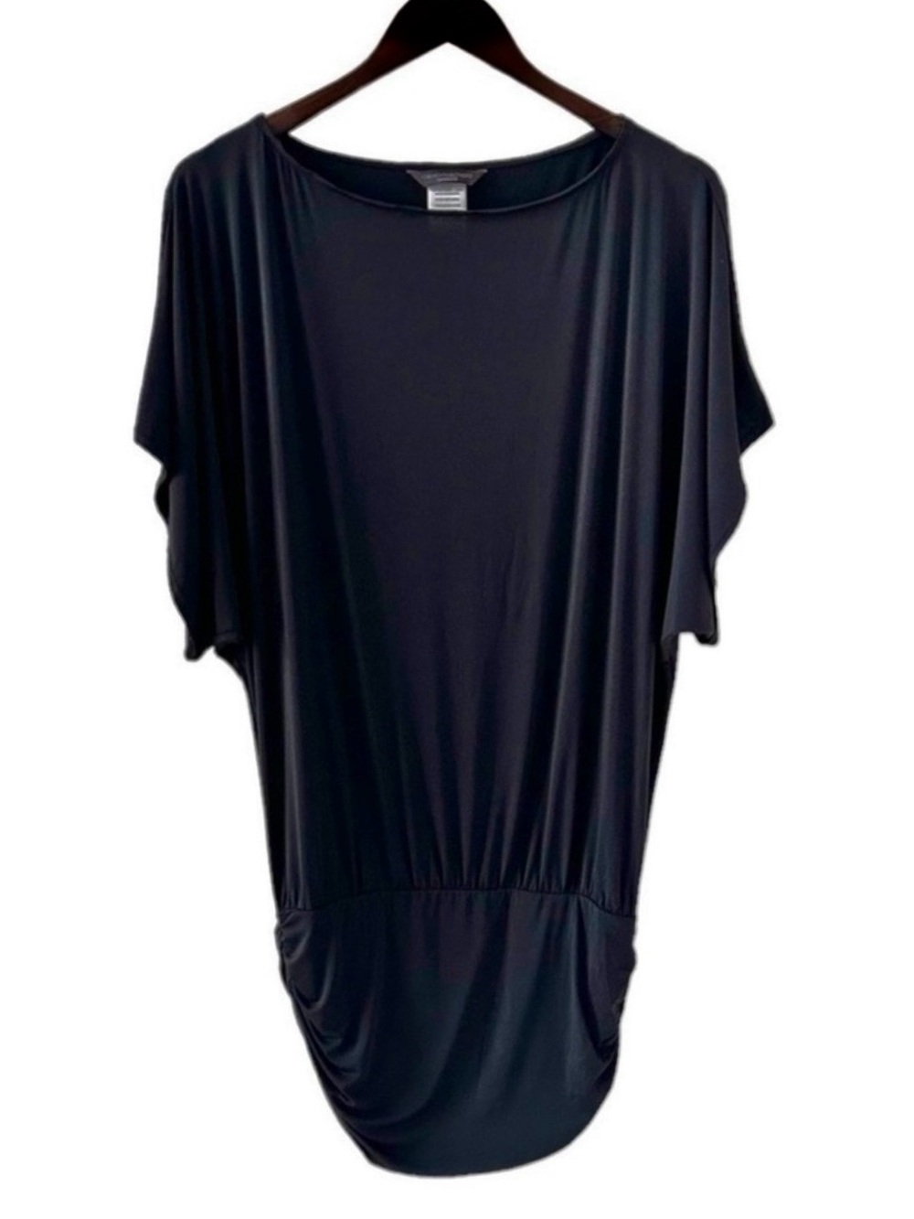 Carmen Marc Valvo Black Short Sleeve Swim Coverup Size Small